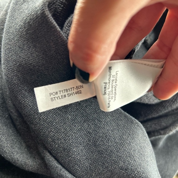 Lacoste Half Zip Lightweight Interlock Sweatshirt Dark Gray Cotton Mens M 4 - Picture 13 of 15